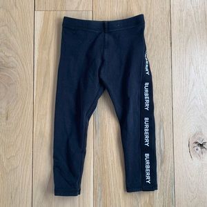 Black Logo Burberry leggings for toddler girl! 3Y